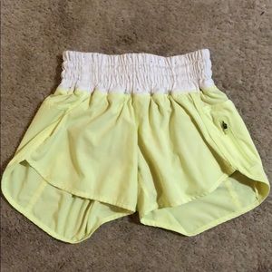 Yellow Lululemon shorts